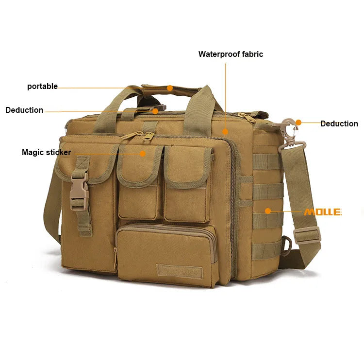 Portable Tactical Messenger Bag Big Capacity Outdoor Laptop Bags Shoulder Bag Camping Hiking Bandbag