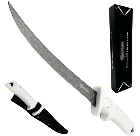 Wholesales in Stock  Handle Stainless Steel Fishing Knife Fishing Outdoor White Non-Slip Coating Fishing Fillet Knife