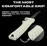 Wholesales in Stock  Handle Stainless Steel Fishing Knife Fishing Outdoor White Non-Slip Coating Fishing Fillet Knife