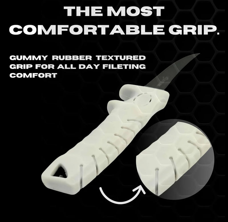 Wholesales in Stock  Handle Stainless Steel Fishing Knife Fishing Outdoor White Non-Slip Coating Fishing Fillet Knife