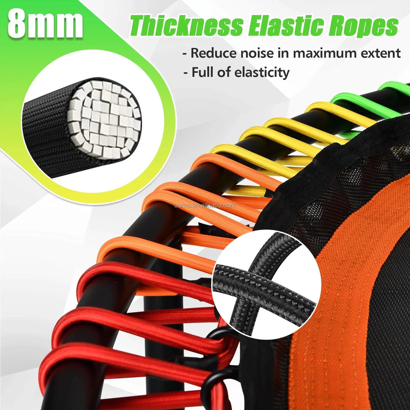 Zoshine 48-Inch Large Size Indoor Trampoline for Exercise Fitness Weight Loss Body Shaping Foldable Trampoline with Tension Rope