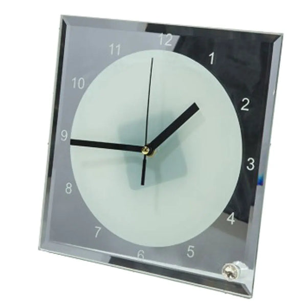 20pcs Sublimation Blank Mirror Edge Glass Photo Frame with Clock