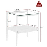 New Tempered Glass Table,Two Side Tables Sets, Bedside Table Coffee Table Dining Table Set for Living Room Furniture