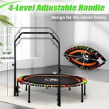 Zoshine 48-Inch Large Size Indoor Trampoline for Exercise Fitness Weight Loss Body Shaping Foldable Trampoline with Tension Rope