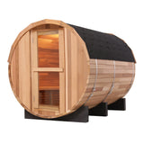 Helius in stock cedar wooden barrel outdoor sauna 4 person traditional steam sauna with electric harvia heater for spa