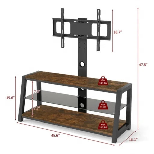 Tv Stands Three Layer Mdf and Tempered Glass Tv Mount for 32-65 Inch Tv for Living Room Furniture