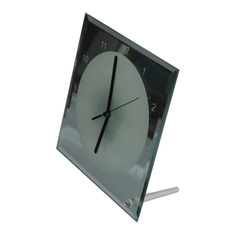 20pcs Sublimation Blank Mirror Edge Glass Photo Frame with Clock
