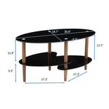 Living Room Sofa Table , Black Tempered Glass Coffee Table  with Aluminum Leg ,small Spaces