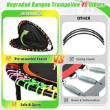 Zoshine 48-Inch Large Size Indoor Trampoline for Exercise Fitness Weight Loss Body Shaping Foldable Trampoline with Tension Rope