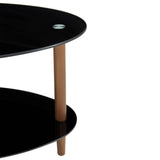 Living Room Sofa Table , Black Tempered Glass Coffee Table  with Aluminum Leg ,small Spaces