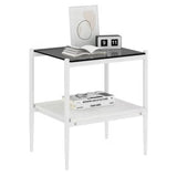 New Tempered Glass Table,Two Side Tables Sets, Bedside Table Coffee Table Dining Table Set for Living Room Furniture