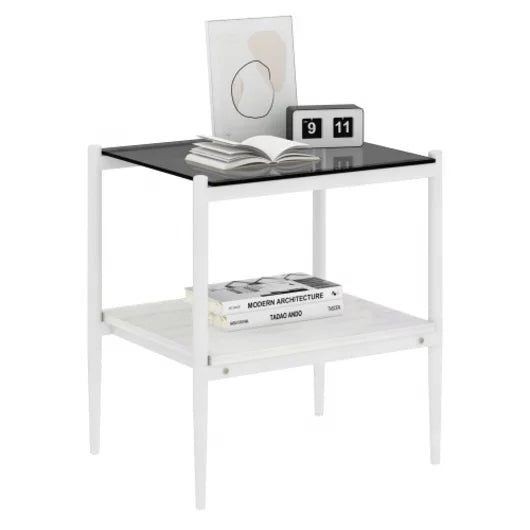 New Tempered Glass Table,Two Side Tables Sets, Bedside Table Coffee Table Dining Table Set for Living Room Furniture