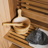 Helius in stock cedar wooden barrel outdoor sauna 4 person traditional steam sauna with electric harvia heater for spa