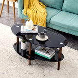 Living Room Sofa Table , Black Tempered Glass Coffee Table  with Aluminum Leg ,small Spaces
