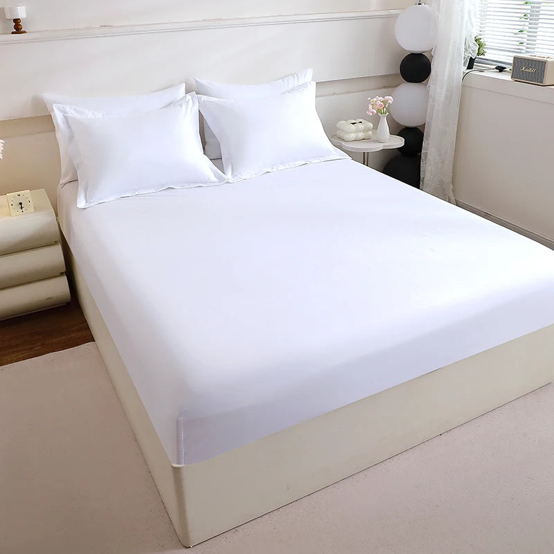 Premium 7-Piece King Bedding Set Durable Polyester Includes Mattress Topper Pillowcases Flat Sheet for Relaxation Simple