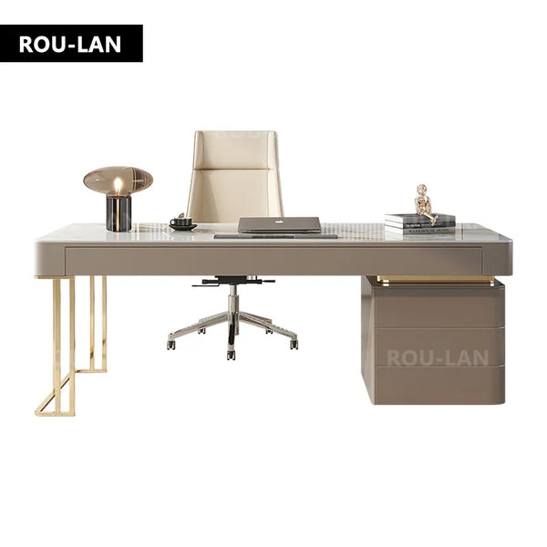 Rock Slab Desk Small Apartment Scandinavian Study Luxury Office Desk Computer Desk Modern Writing Desk Desk Home