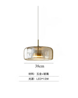 Nordic Glass Led Pendant Light Light Luxury Smoke Grey Hanging Light Fixtures Bedroom Modern Luminaire Suspension Lamp