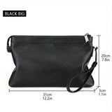 Stylish Solid Color Handbag, Minimalist Clutch Bag For Women, Soft PU Leather Wristlet Purse