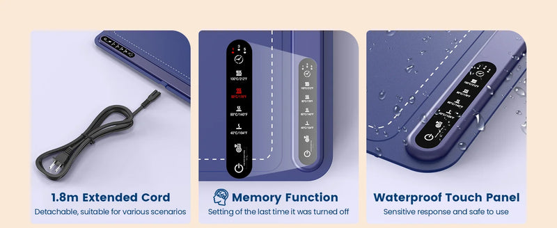 Roll up food heating pad - Level 4 temperature fast heating silicone hot plate, lifting feet to protect the dining table