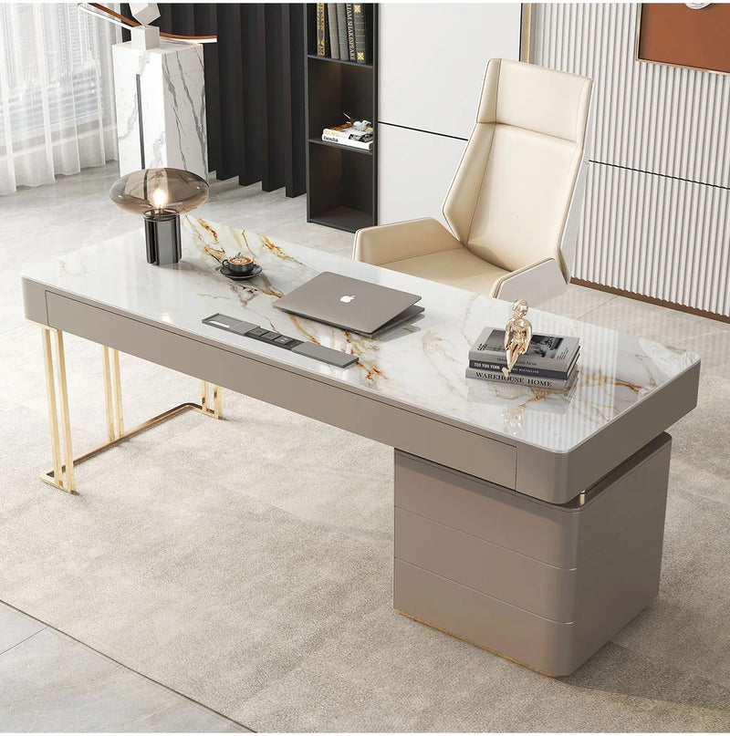 Rock Slab Desk Small Apartment Scandinavian Study Luxury Office Desk Computer Desk Modern Writing Desk Desk Home