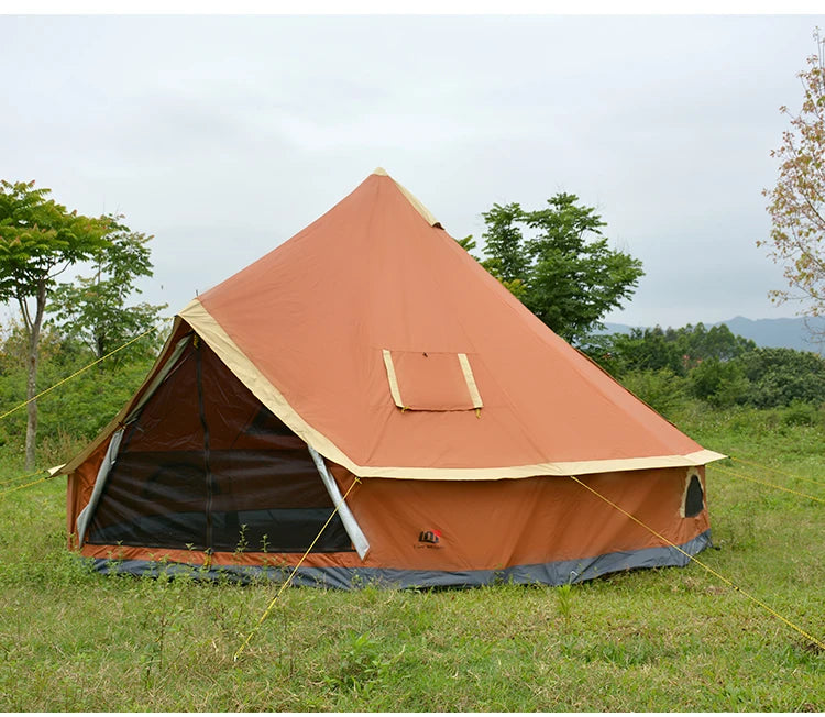 6-10Persons Glaming Luxury Mongolia Yurt Family Travel Hiking Antistorm Outdoor Camping Castle Tent Silver Coated UV Function