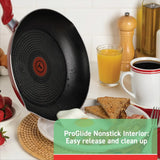 Easy Care, 20 Piece Non-Stick Pots and Pans Cookware Set, Red