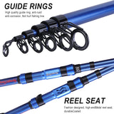 Sougayilang Fishing Rod Reel Combo 1.8-3.0m 24 Ton Carbon Fibre Telescopic Fishing Rod 1000-4000 12+1BB Spinning Reels Set Pesca