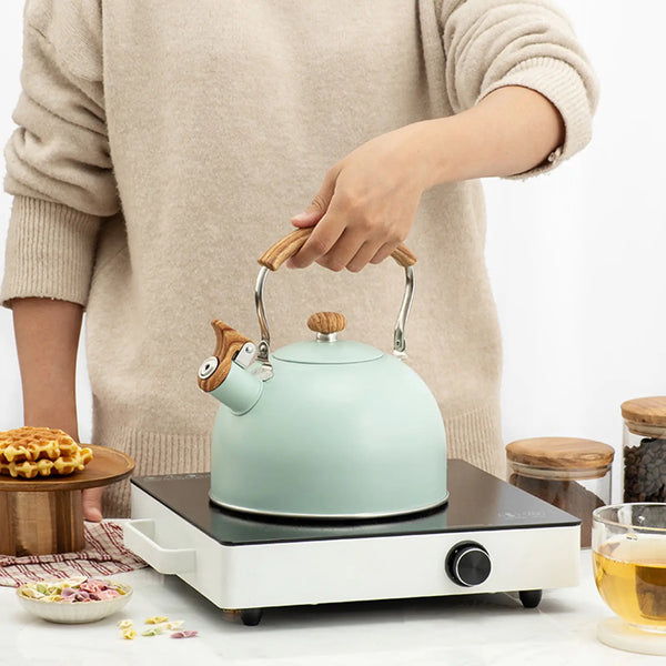Whistling Tea Kettle For Stove Top Modern Stainless Steel Whistling Teapot 2.5 Liter Whistling Tea Kettle For Making Coffee Milk