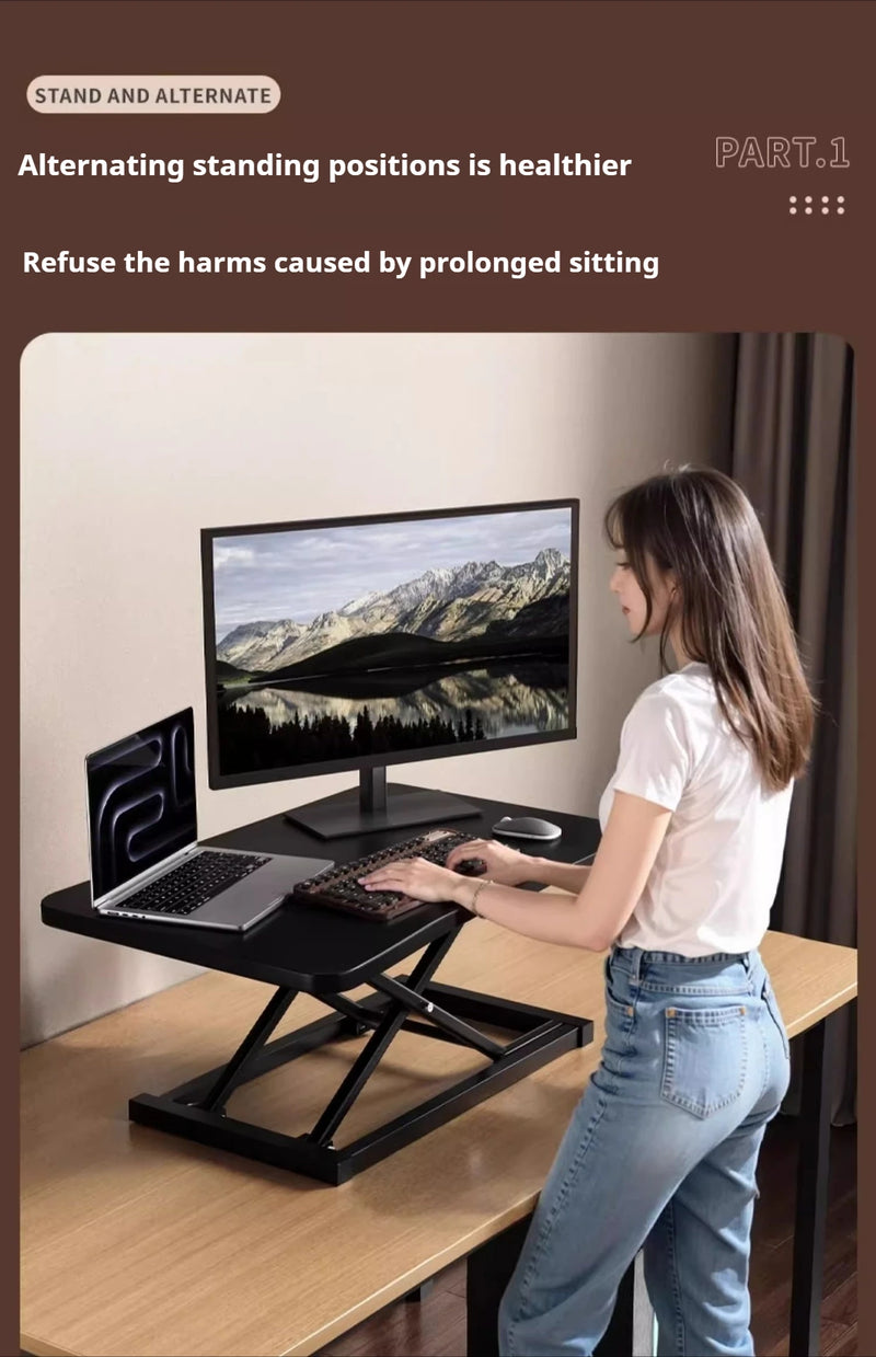 Standing Up and Down Desk Stand Computer Office Workstation Monitor Stand Laptop Stand Foldable and Elevated  Home Office Desk