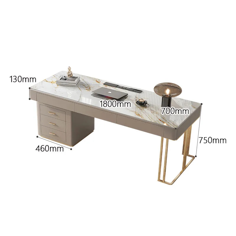 Rock Slab Desk Small Apartment Scandinavian Study Luxury Office Desk Computer Desk Modern Writing Desk Desk Home