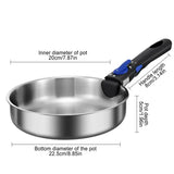 Outdoor Cookware 316 Stainless Steel Frying Pan Portable Detachable Handle Pot NonStick Pan Fried Steak Pot For Camping Travel