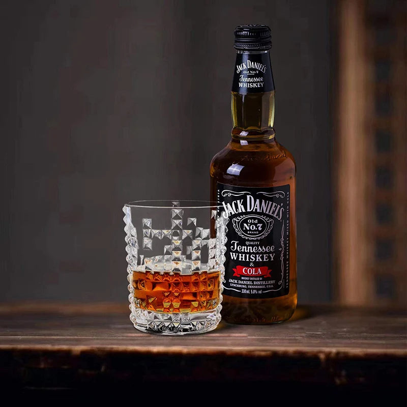 1PCS Whiskey Glass, Old Fashioned Rocks Glasses Tumblers, Glassware for Cocktail Scotch, Bourbon, Gin, Voldka, Brandy