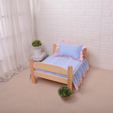 Cute Solid Wood Pet Bed Dog Comfortable Bed Free Full Set of Bedding Pet Supplies Removable and Washable Pet Bed