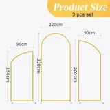 3Pcs Gold Metal Backdrop Arch Stands Wedding Decoration Party Supplies Balloon Support Frames Birthday Photo Background Props