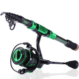 Sougayilang Fishing Rod Reel Combo 1.8-3.0m 24 Ton Carbon Fibre Telescopic Fishing Rod 1000-4000 12+1BB Spinning Reels Set Pesca