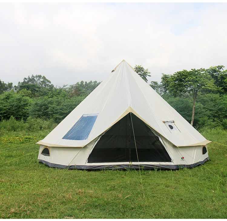6-10Persons Glaming Luxury Mongolia Yurt Family Travel Hiking Antistorm Outdoor Camping Castle Tent Silver Coated UV Function