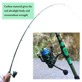 Sougayilang Fishing Rod Reel Combo 1.8-3.0m 24 Ton Carbon Fibre Telescopic Fishing Rod 1000-4000 12+1BB Spinning Reels Set Pesca