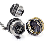 Slingshot Fishing Reel Metal Spinning Interchangeable Handles Catapult Bow Wheel Hunting Outdoor Shooting Closed Reel with Line