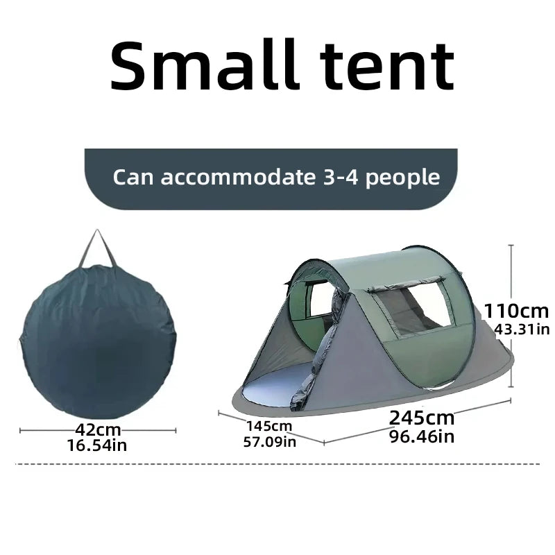 A camping tent, family travel tent that can accommodate 3-4 people, portable outdoor rainproof tent, perfect for camping hiking