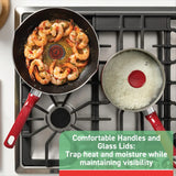 Easy Care, 20 Piece Non-Stick Pots and Pans Cookware Set, Red