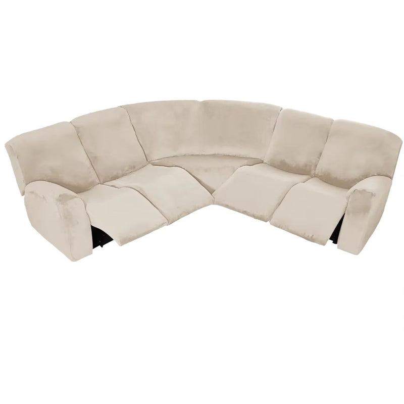 5 Seater Recliner Cover 7 Pcs Recliner Sofa Covers Velvet Stretch Reclining Sectional Couch Covers for 5 Cushion Sofa Slipcovers