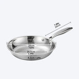 Stainless Steel Frying Pan Non-Stick Pan Fried Steak Pot Uncoated Kitchen Cookware For Home Gas Stove and Induction Cooker