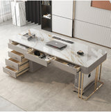 Rock Slab Desk Small Apartment Scandinavian Study Luxury Office Desk Computer Desk Modern Writing Desk Desk Home