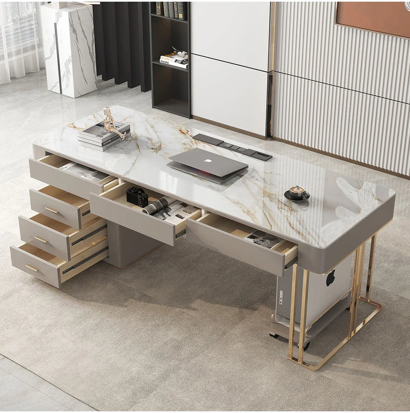 Rock Slab Desk Small Apartment Scandinavian Study Luxury Office Desk Computer Desk Modern Writing Desk Desk Home
