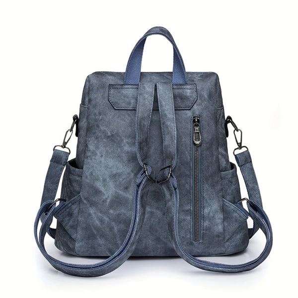 Vintage PU Leather Backpack Purse - Stylish Two-Way Bag for Women & Teens - Spacious, Versatile Daypack for Travel, Work, & Scho