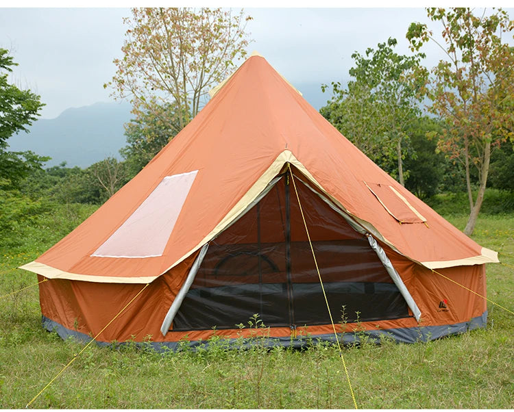 6-10Persons Glaming Luxury Mongolia Yurt Family Travel Hiking Antistorm Outdoor Camping Castle Tent Silver Coated UV Function