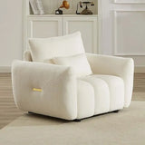 82" Modern Sofa Couch, Comfy Deep Seat Teddy Cloud Sofa, Upholstered 3-Seater Boucle Couch, Oversized Loveseat Living Room Sofas