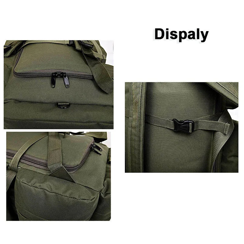 Outdoor 90L Men Tactical Luggage Bag Super Capacity Mountaineering Bags Waterproof Men Backpack Travel Camping Tent Bag
