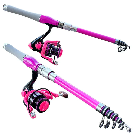Trout Pesca Fishing Rod and Reel Combo 1.5m1.8m 2.1m 2.4m Carbon Fibe Lure Rods and 5.2:1 Spinning Wheel 7.2:1 Baitcasting Reels