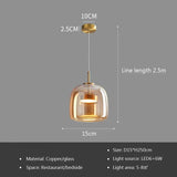 Nordic Glass Led Pendant Light Light Luxury Smoke Grey Hanging Light Fixtures Bedroom Modern Luminaire Suspension Lamp